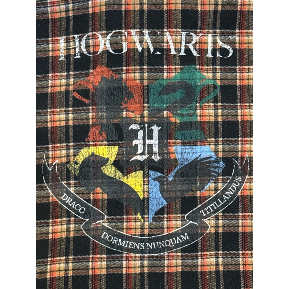 HARRY POTTER Womens HOGWARTS Flannel Plaid Pocket Shirt Jacket Wool Blend Sz M​​ - Picture 9 of 12